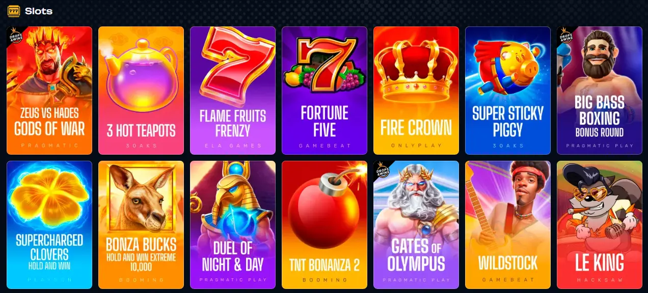 X3Bet Casino slots met verschillende casinospellen en populaire titels