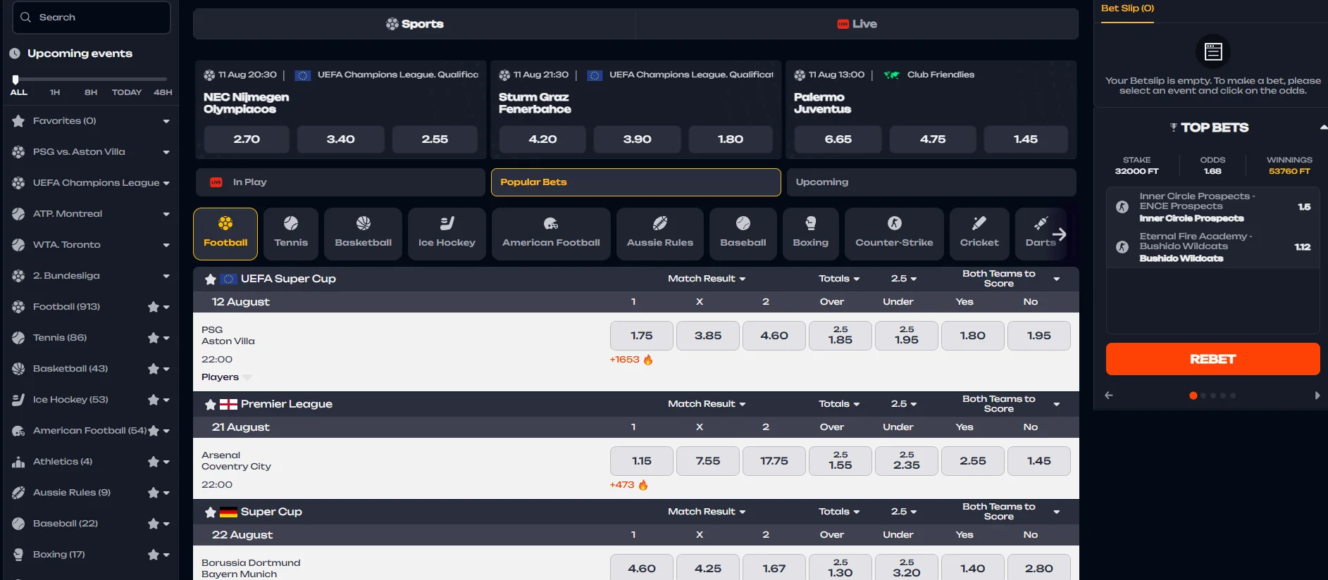 X3Bet Casino sportsbook met sportweddenschappen en live betting